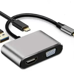 Adapter-konverter USB Tip C na HDMI 4K/VGA/1xUSB 3.0/Type C Linkom