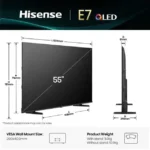 SMART QLED TV 55 Hisense 55E7Q 3840x2160/UHD/4K/DVB-T2/S2/C