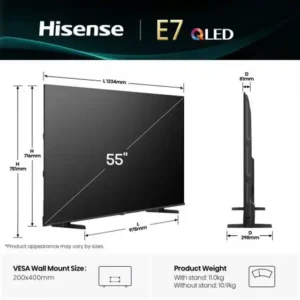 SMART QLED TV 55 Hisense 55E7Q 3840x2160/UHD/4K/DVB-T2/S2/C